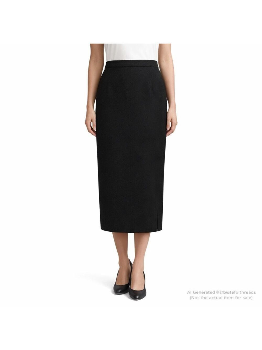 Nygaard Collection Petites 12 Black Wool Maxi Skirt (Long Midi Fit)